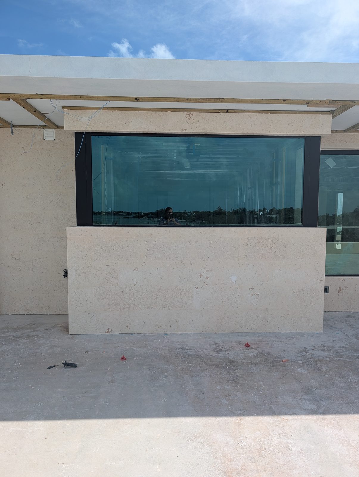 Coral stone cladding on a 50,000 sq ft Islamorada, FL estate by Driveway & Paver Solutions