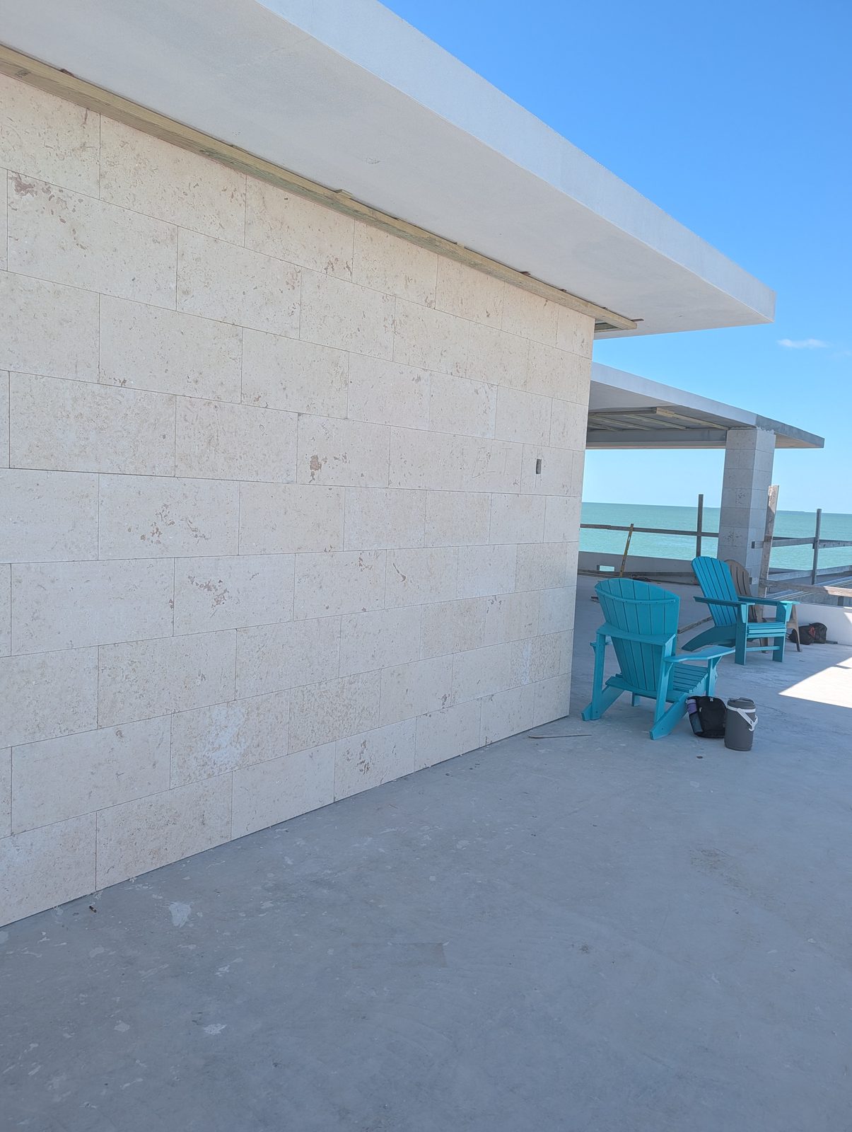 Coral stone cladding on a 50,000 sq ft Islamorada, FL estate by Driveway & Paver Solutions