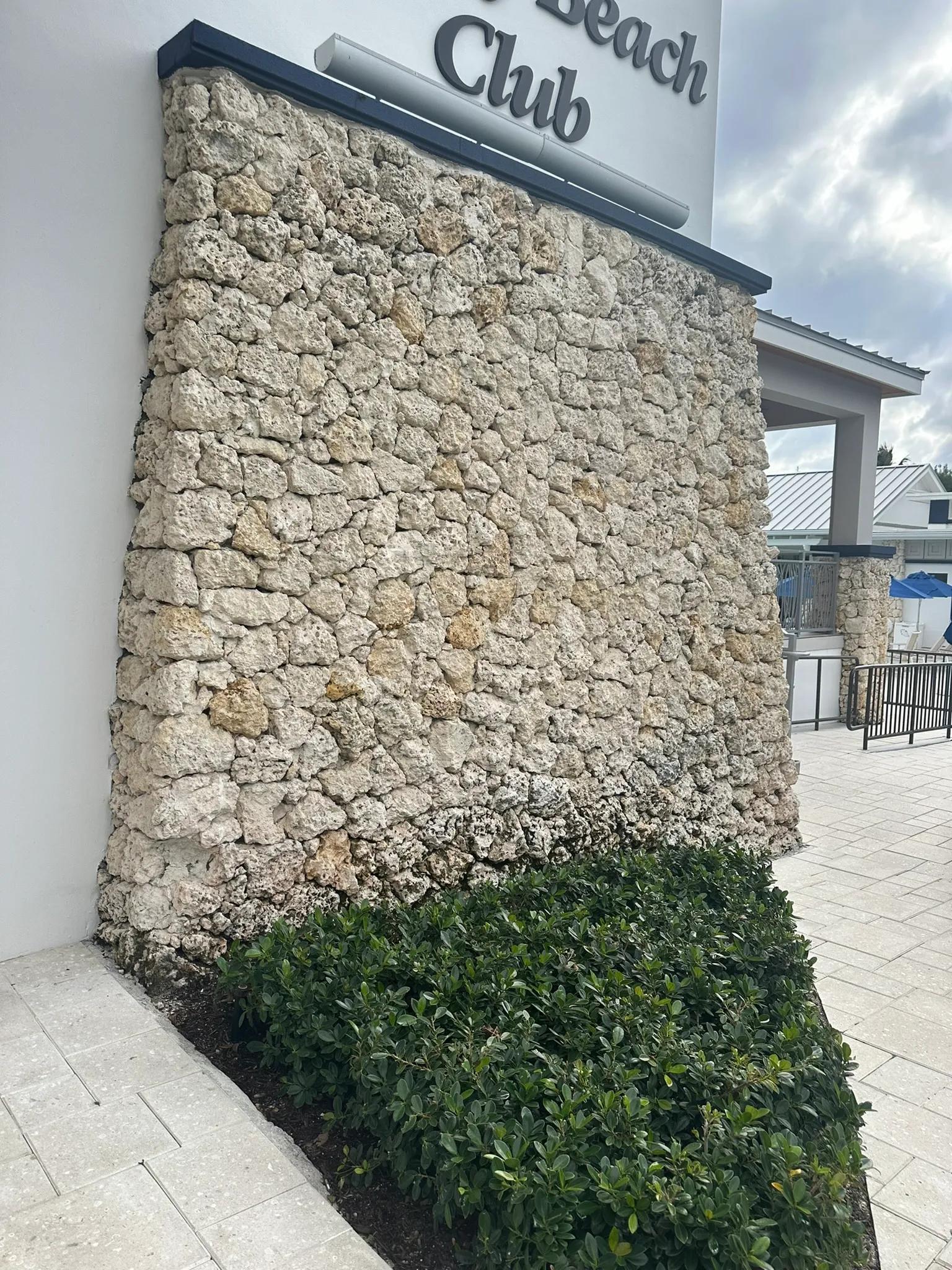 Commercial stone veneer facade installation Doral