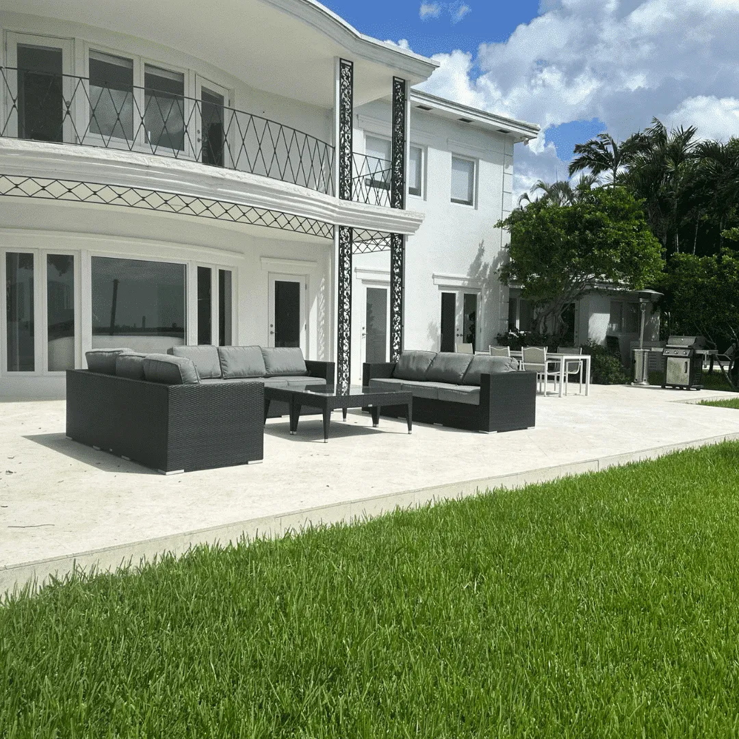 Premium coral stone patio pavers installation Miami