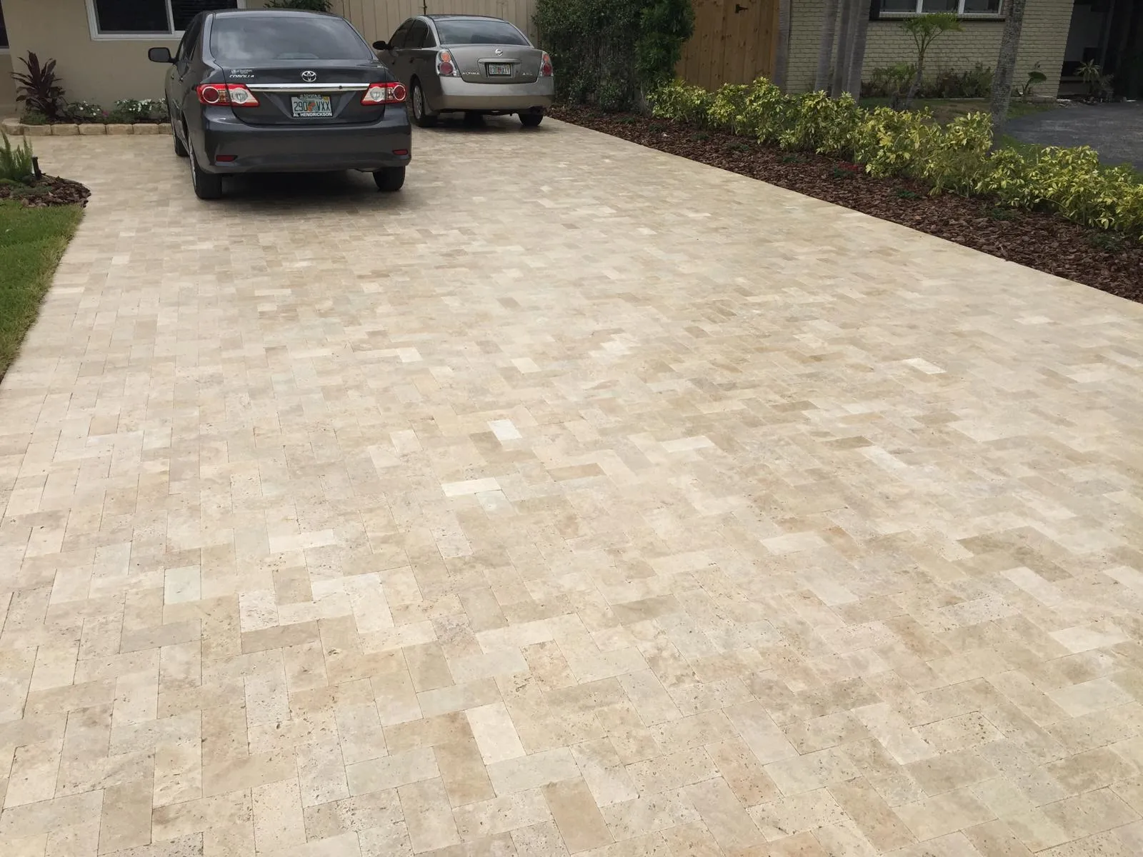 Porcelain walkway installation