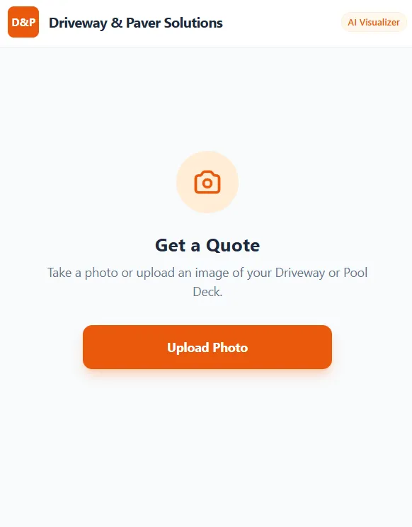 Pool deck visualizer upload screen