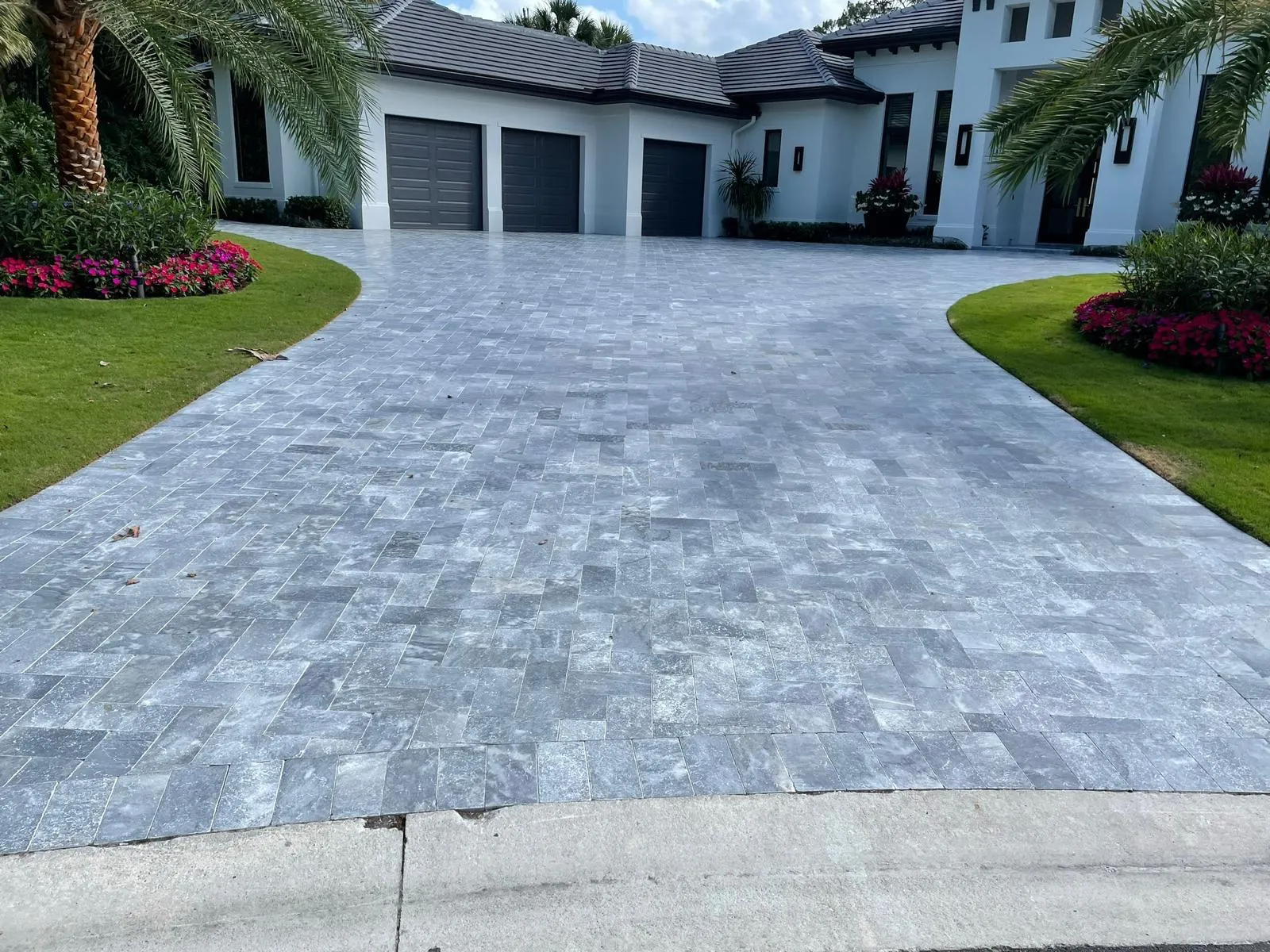 Grey porcelain pavers