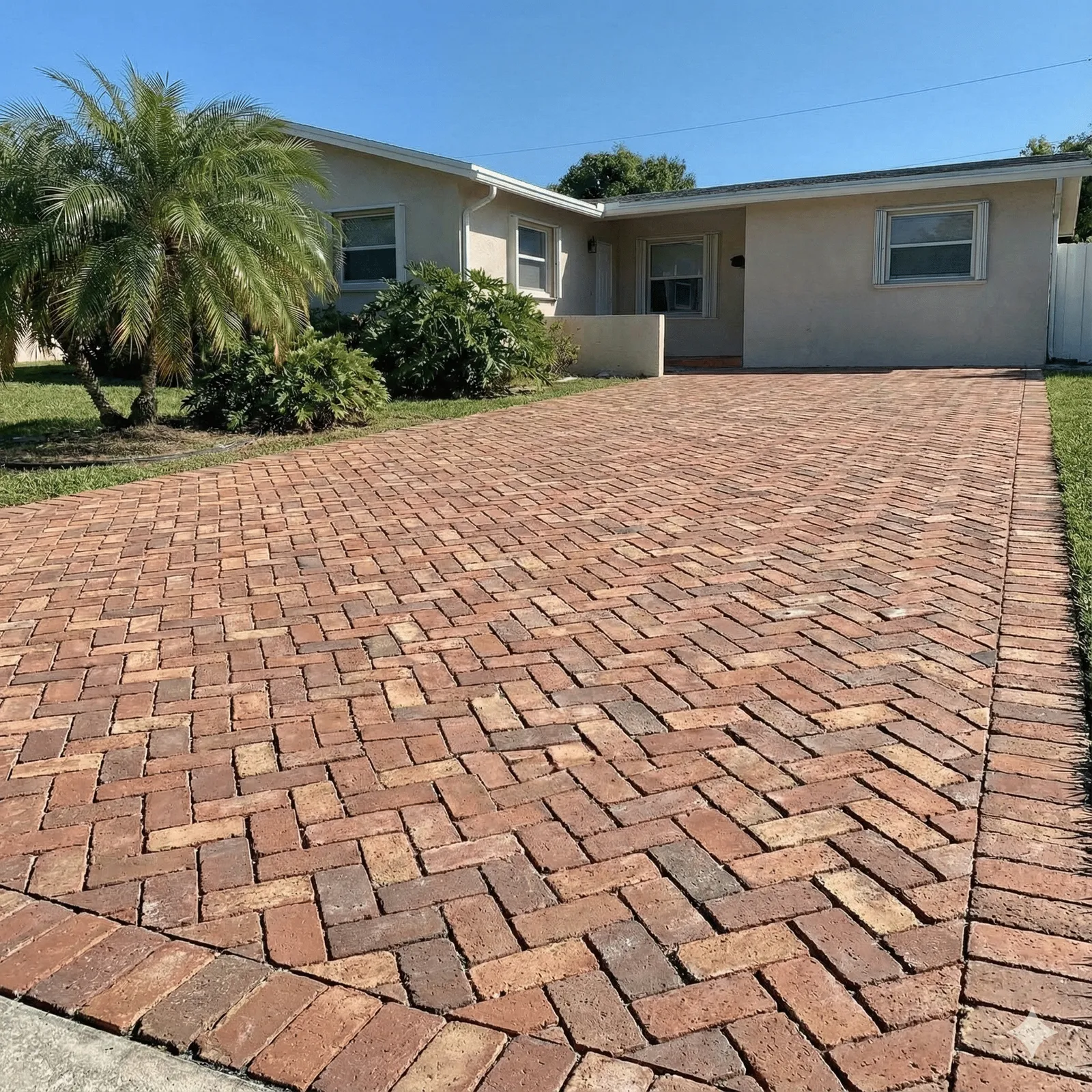 Finished Chicago Brick Driveway Installation