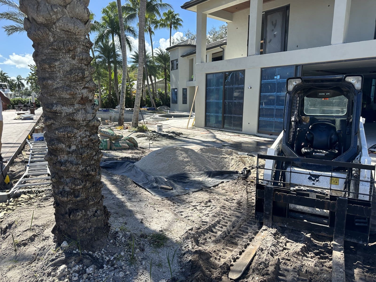 Paver Installation in Aventura FL - Installation in progress