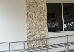 Driveway & Paver Solutions' stone wall at Delray Beach Club: A testament to superior stone masonry.